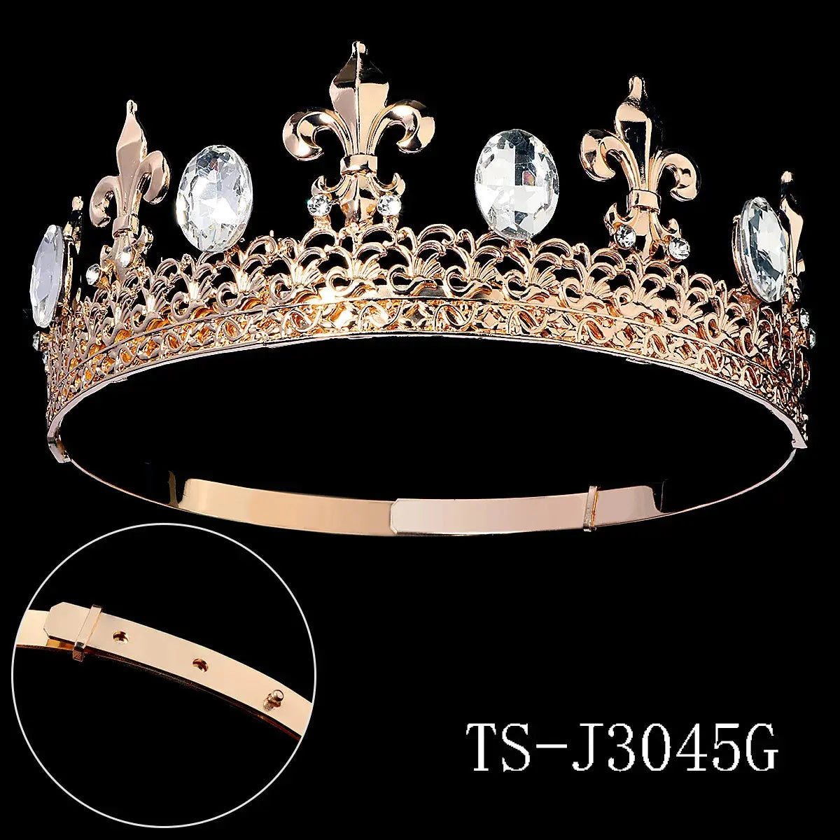 Circle Imperial Gold Alloy Rhinestone Wedding Crown Veilsgalore