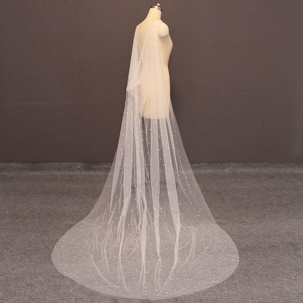 Pearl Adorned Wedding Shawl /Cape