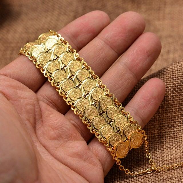 Gold Color Coin Bracelet - VeilsGalore