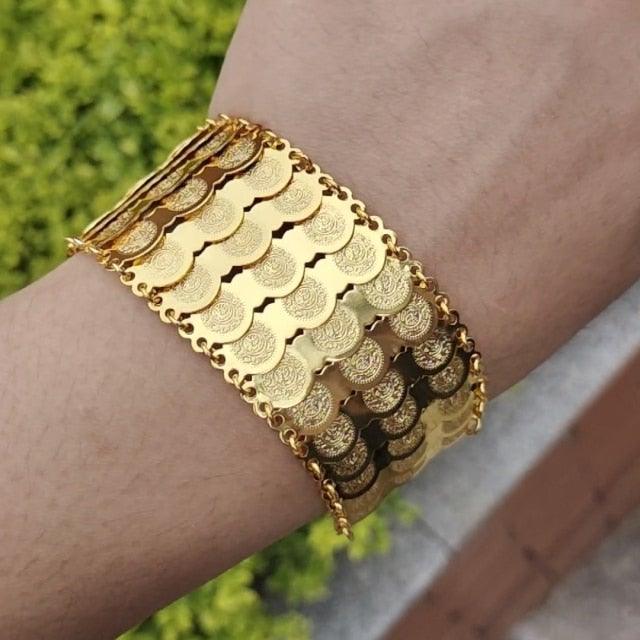 Gold Color Coin Bracelet - VeilsGalore