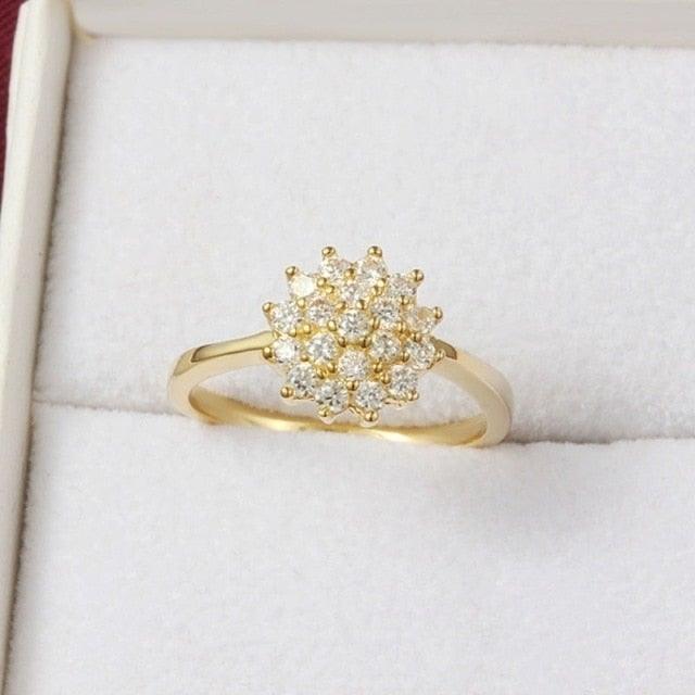 14K Yellow Gold Diamond Ring - VeilsGalore