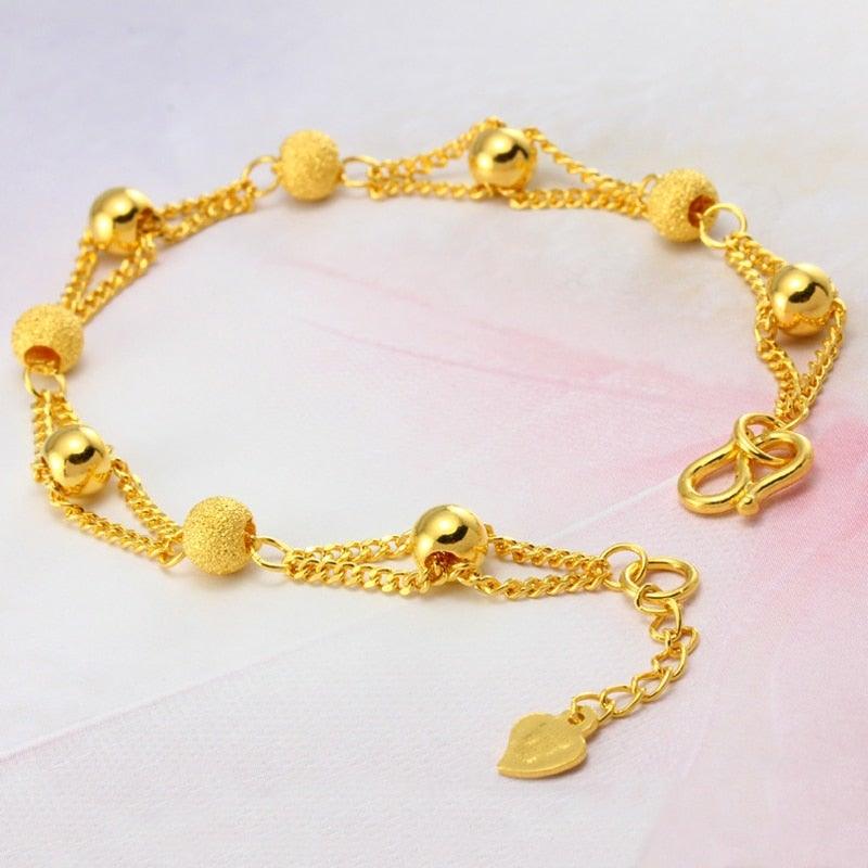 18K Gold bracelet w/ beads - VeilsGalore