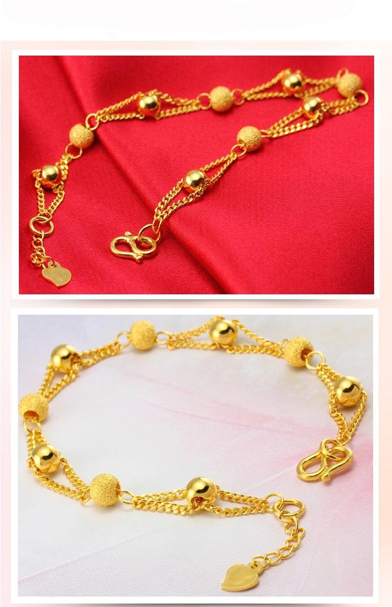 18K Gold bracelet w/ beads - VeilsGalore
