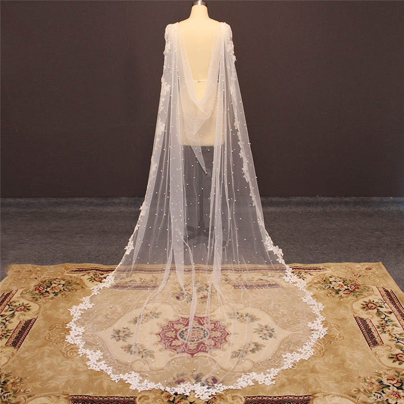 Lace Edged Bridal Shawl