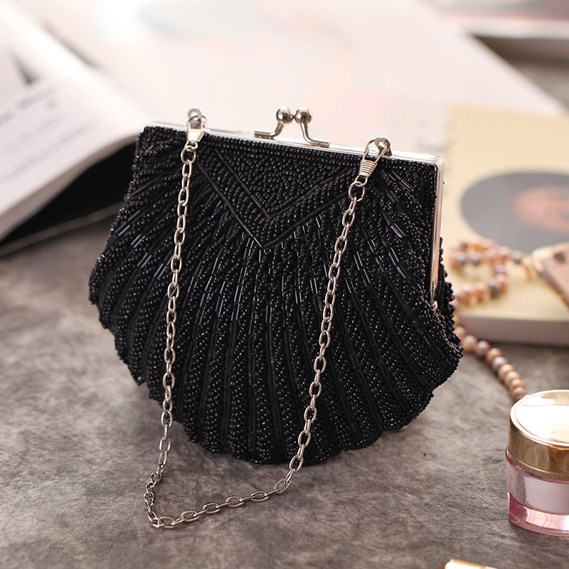 pearl beaded clutch purse