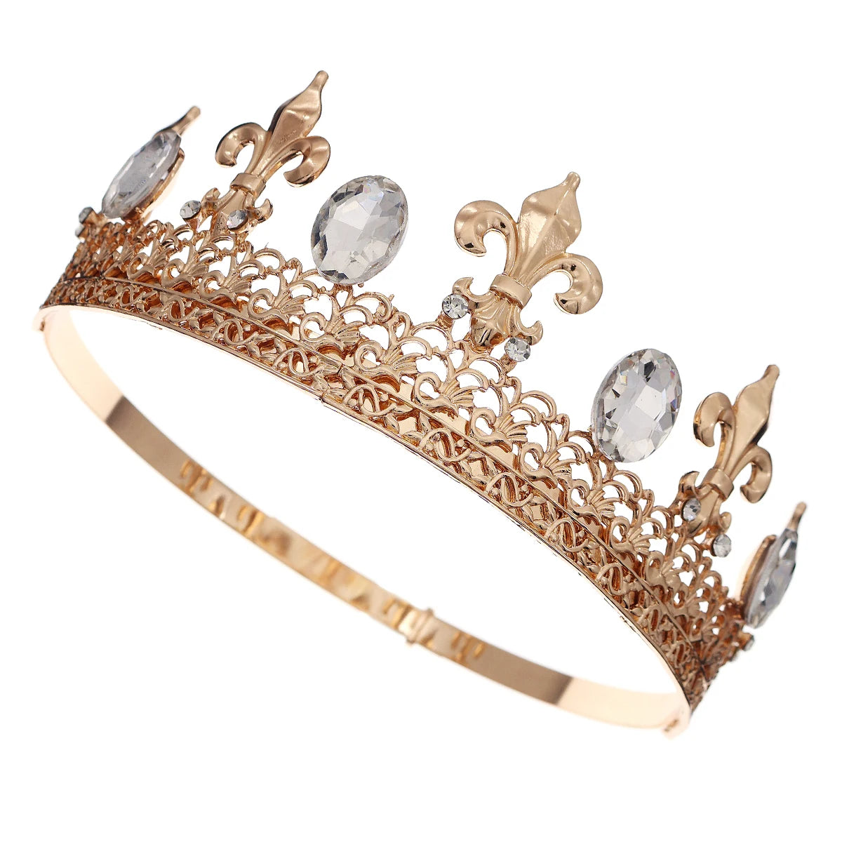 Circle Imperial Gold Alloy Rhinestone Wedding Crown