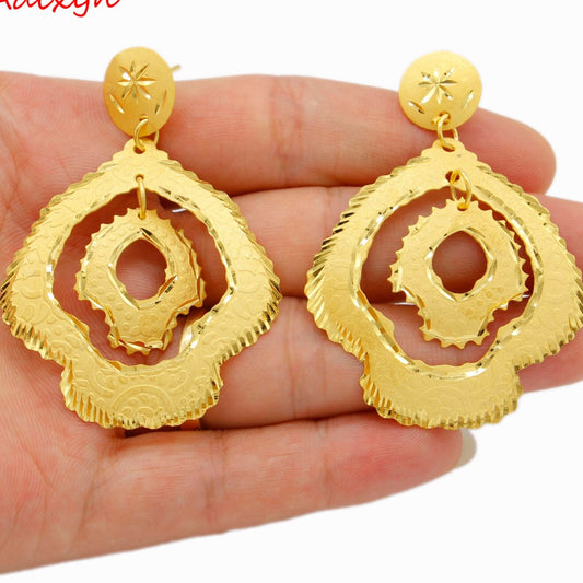 24K Dubai Gold Earrings