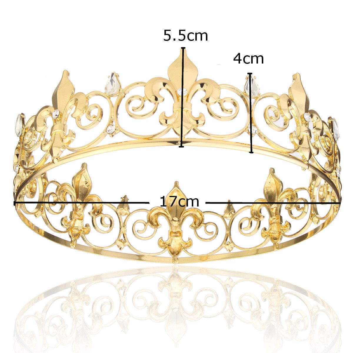 Circle Imperial Gold Rhinestone Wedding Crown