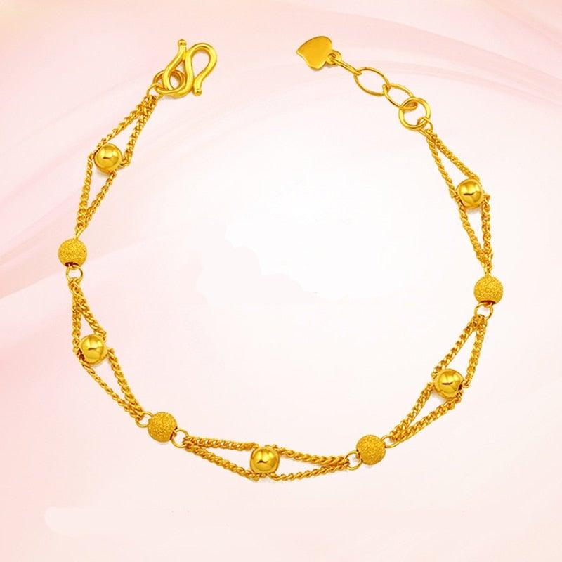 18K Gold bracelet w/ beads - VeilsGalore 