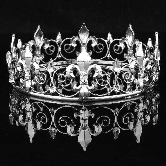 Silver Rhinestone Wedding Crown - VeilsGalore 
