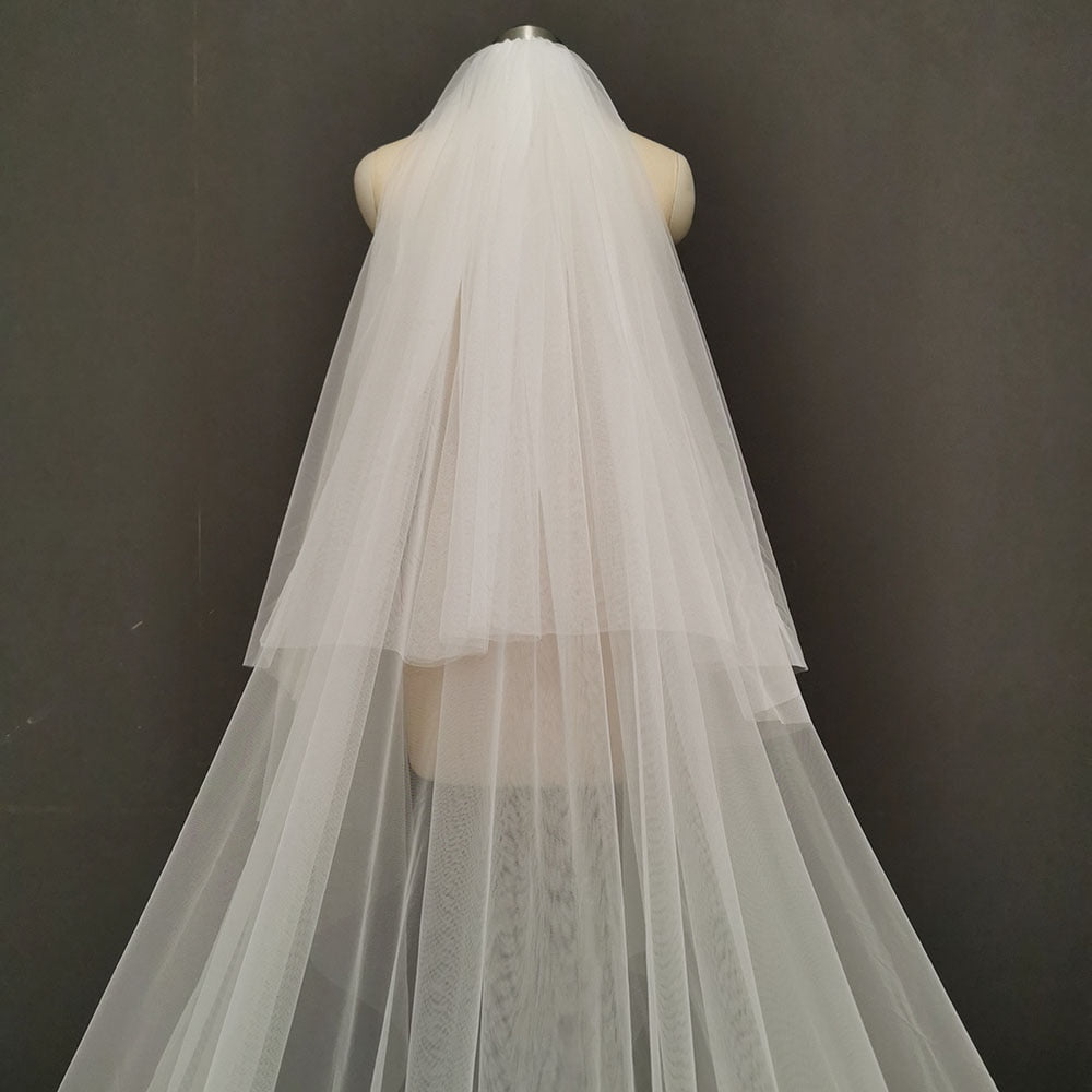 cathedral veil with blusher