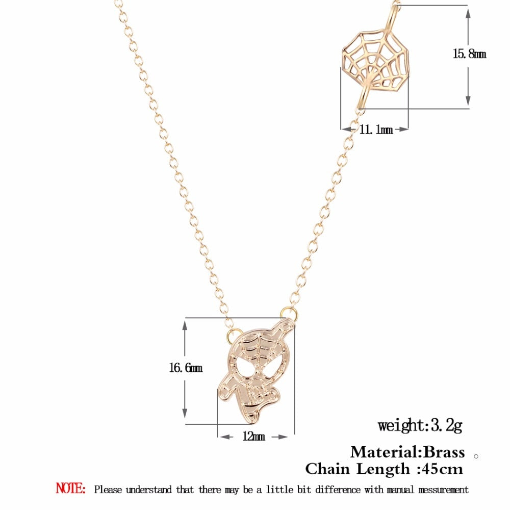 Spider Man Web Shaped Charm Necklace