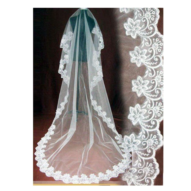 One Layer Veil with Lace Edge